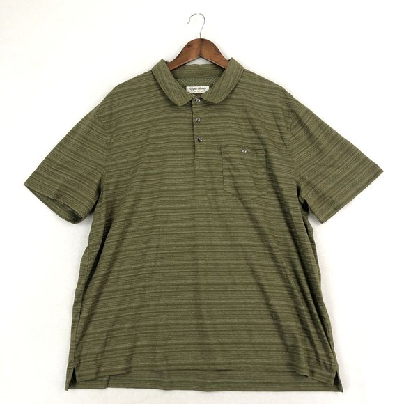 English Laundry Men's Size XX-Large Green Striped Short Sleeve Polo Shirt - Picture 1 of 10
